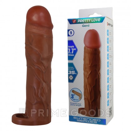 Реалистичная насадка на пенис Gerd, коричневый, 19,5 см  от sex shop primegoods фото 11