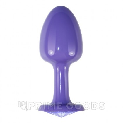 Фиолетовая анальная пробка с белым кристаллом от sex shop primegoods фото 3