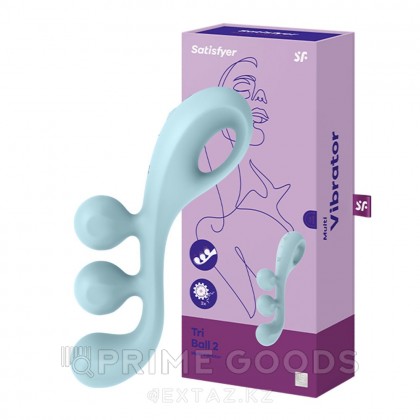 Мультифункциональный вибратор для тройной стимуляции Satisfyer Tri Ball 2 голубой от sex shop primegoods фото 2
