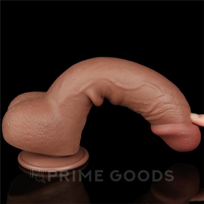 Реалистичный фаллоимитатор Lovetoy Sliding Skin (24×4,3 см) с двойным покрытием, коричневый от sex shop primegoods фото 9
