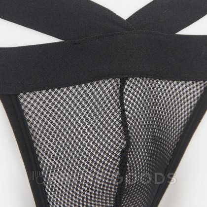 Сетчатые мужские стринги Strappy (L) черные от sex shop primegoods фото 8