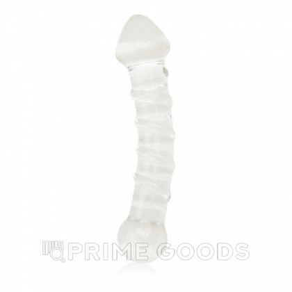 Рельефный стеклянный стимулятор, прозрачный  от sex shop primegoods