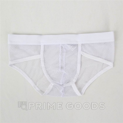 Плавки мужские белые  в сетку (размер L) от sex shop primegoods фото 3