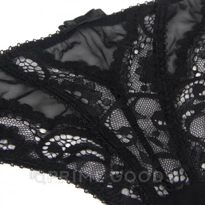 Трусики и пояс для чулок с ремешками Sexy черные Exquisite Lace (3XL-4XL) от sex shop primegoods фото 7