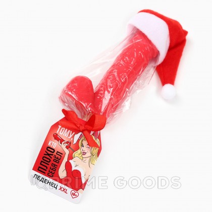 Леденец на палочке XXL «Новый год: Плохо себя вел» 18+, клубника, 140 г от sex shop primegoods фото 5