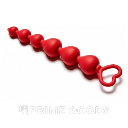 Анальная цепочка Heart Ray, диаметр до 2,5 см, длина 17,5 см , цвет бордовый от sex shop primegoods фото 3