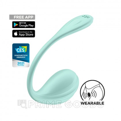 Виброяйцо Satisfyer Smooth Petal бирюзовый (Connect App) от sex shop primegoods фото 2