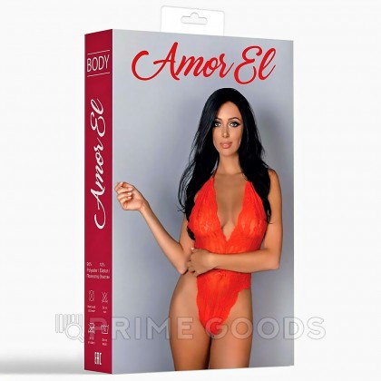 Боди эротический кружевной Amor El Felisa, красный L/XL от sex shop primegoods фото 3