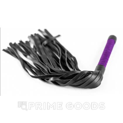 Плеть из натуральной кожи с атласной ручкой фиолетовая Romantic Arsenal от sex shop primegoods фото 3
