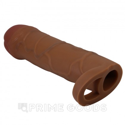 Реалистичная насадка на пенис Bunion, коричневый, 16,5 см от sex shop primegoods фото 4