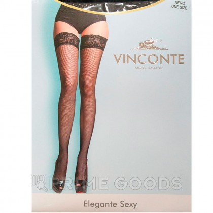 Чулки женские с кружевной резинкой Vinconte, мелкая сетка от sex shop primegoods