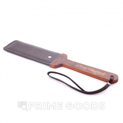 Твердый паддл из натуральной кожи и дерева от sex shop primegoods