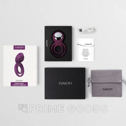 Двойное эрекционное виброкольцо Tammy фиолетовое от SVAKOM от sex shop primegoods фото 7