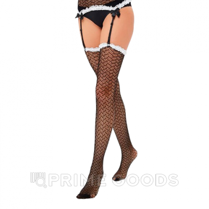 Чулки с поясом и белой окантовкой (Sense) (S/M) от sex shop primegoods