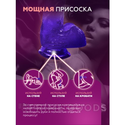 Фаллоимитатор на присоске фиолетовый (15*4 см.) от sex shop primegoods фото 6