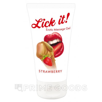 Съедобный массажный гель Lick it! со вкусом клубники 50 мл. от sex shop primegoods