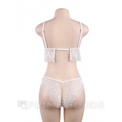 Комплект белья Temptation белый: бра и трусики бразилиана (размер XL-2XL) от sex shop primegoods фото 8