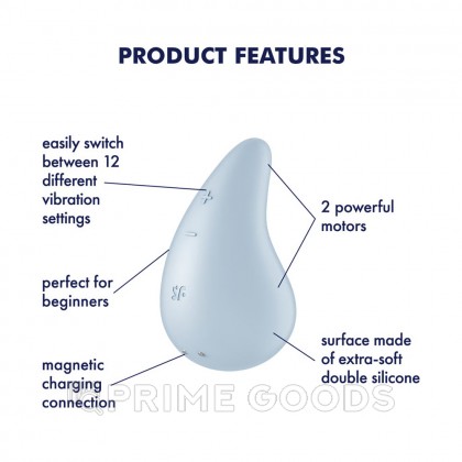 Клиторальный мини-вибратор Satisfyer Dew Drop голубой от sex shop primegoods фото 3