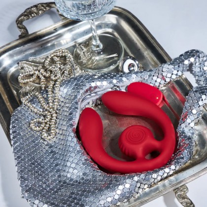 Стимулятор для пар SVibe Snail GIZI DUO бордовый от sex shop primegoods фото 6