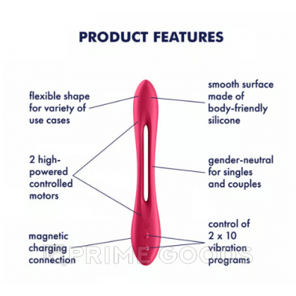 Универсальный гибкий вибратор для пар Satisfyer Elastic Joy красный от sex shop primegoods фото 9