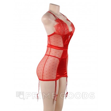 Сексуальное красное белье с подвязками и стрингами (M-L) от sex shop primegoods фото 4