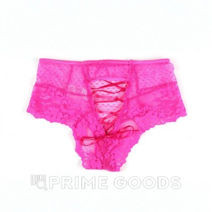 Трусики на высокой посадке Lace Strappy розовые (размер XL-2XL) от sex shop primegoods фото 5
