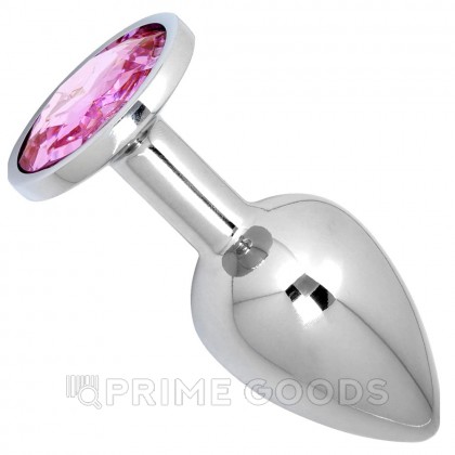 Металлическая анальная пробка Anal Pleasure от Alive (L: 9*4,1 см.) розовый кристалл от sex shop primegoods фото 2