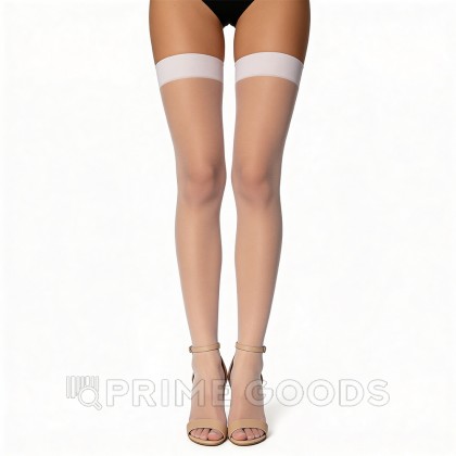 Базовые белые капроновые чулки 20 ден (SENSE) (L-XL) от sex shop primegoods