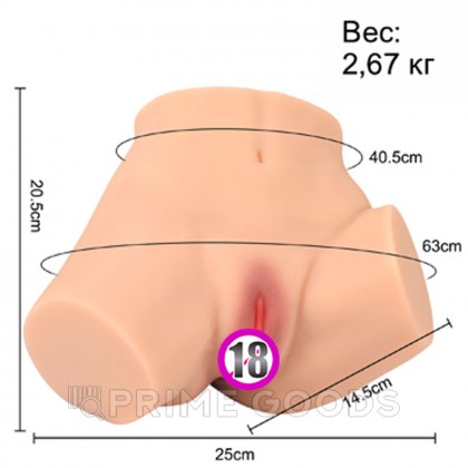 Реалистичный двойной мастурбатор Aiva (вагина+анус) от sex shop primegoods фото 6
