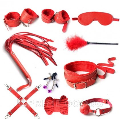 БДСМ набор 10 предметов, красный от sex shop primegoods
