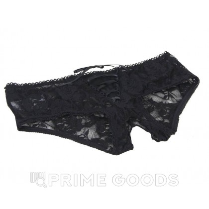 Трусики кружевные с завязками черные (размер XS-S) от sex shop primegoods фото 8