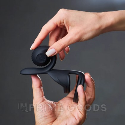 Стимулятор для пар в виде эрекционного кольца SVibe Snail JOVI черный от sex shop primegoods фото 2