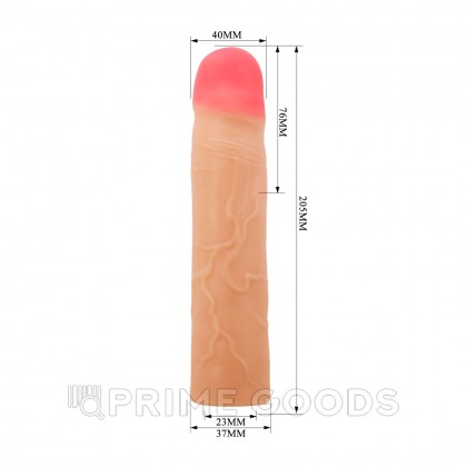 Реалистичная насадка на пенис Kylian, 19,5 см, телесная от sex shop primegoods фото 5