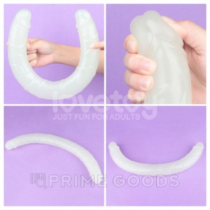 Фаллоимитатор двойной Lumino Play светящийся в темноте (47*4,5 см) от sex shop primegoods фото 4