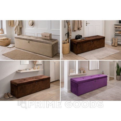 Мягкий диван-софа с полостью для хранения секс куклы коричневый (замша) от sex shop primegoods фото 3