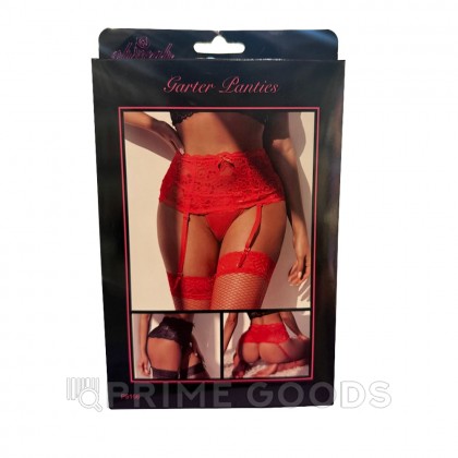Пояс на высокой посадке с ремешками для чулок Floral Lace красные (XS-S) от sex shop primegoods фото 2