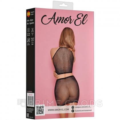 Комплект эротический Amor El, юбка и топ в сетку со стразами, S/L от sex shop primegoods фото 8