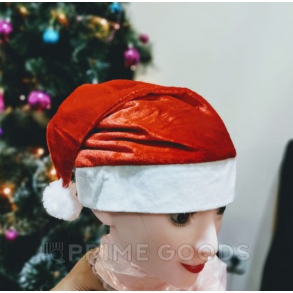 Новогодняя шапочка Санты (велюровая) от sex shop primegoods фото 2