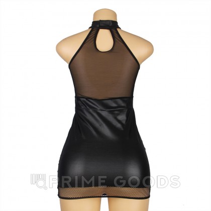 Кожаное платье Ohyeah с сетчатыми вставками, 3XL-4XL от sex shop primegoods фото 6