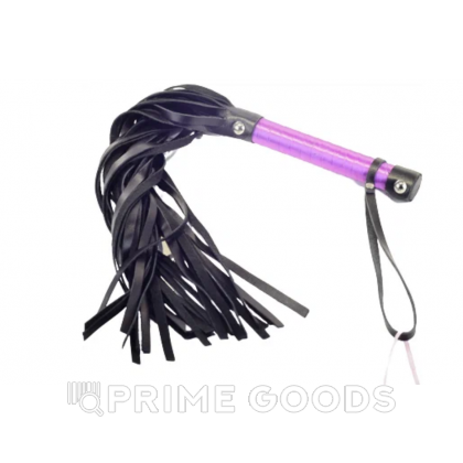 Плеть из натуральной кожи с атласной ручкой фиолетовая Romantic Arsenal от sex shop primegoods фото 4