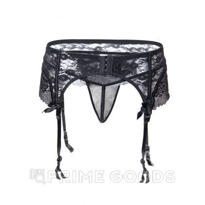 Кружевной пояс для чулок Black Sexy Lace (XL-2XL) от sex shop primegoods фото 3