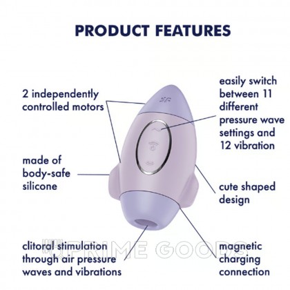 Стимулятор клитора с воздушной стимуляцией и вибрацией Satisfyer Mission Control (лиловый) от sex shop primegoods фото 2