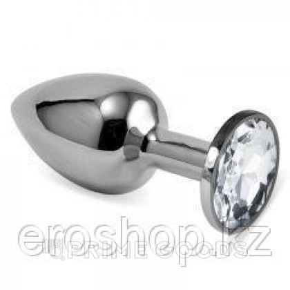 Серебряная пробка с кристаллом - белый от sex shop primegoods
