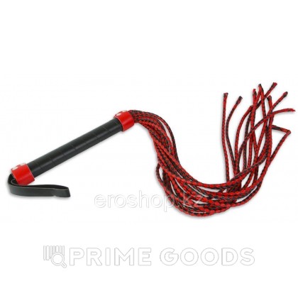 Плеть-многохвостка, красная с черным - Пикантные штучки от sex shop primegoods