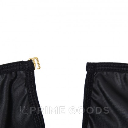 Кожаная сорочка-грация Ohyeah с пажиками и чокером, 3XL-4XL от sex shop primegoods фото 6