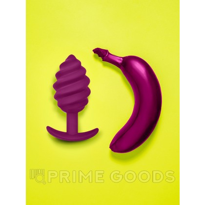 Gvibe Gplug Twist 2 Raspberry витая силиконовая анальная пробка для ношения, 10.5х3.9 см от sex shop primegoods фото 3