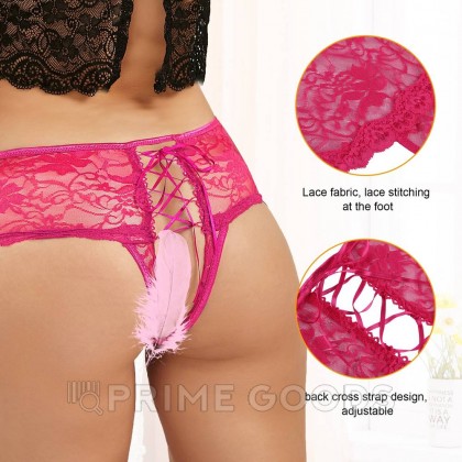Трусики на завязках с доступом розовые (размер 3XL-4XL) от sex shop primegoods фото 5