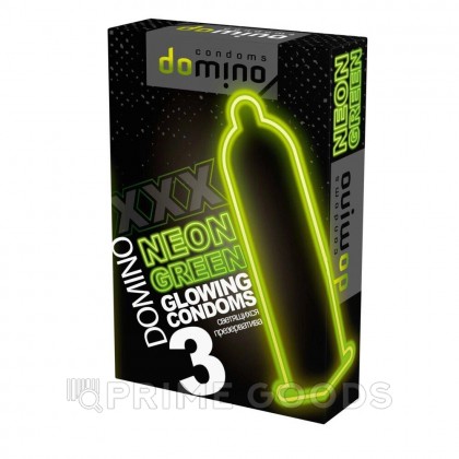 Презервативы DOMINO NEON GREEN светящиеся (3 шт.) от sex shop primegoods фото 3