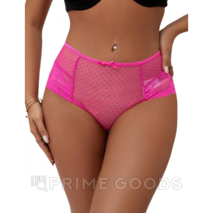 Трусики на высокой посадке Lace Strappy, розовые, XL-2XL от sex shop primegoods