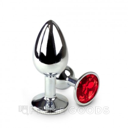 Анальная пробка маленькая Alive Anal Pleasure, металл с красным кристаллом L: 9х4,1 см  от sex shop primegoods